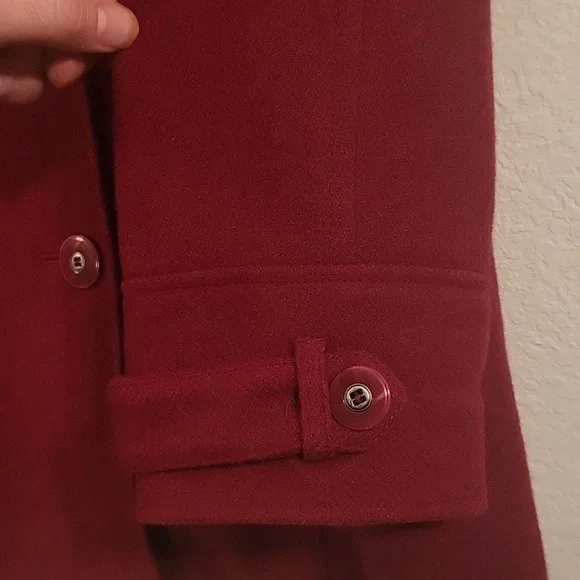 Vintage Lane Bryant Double Breasted Deep Red Peacoat sz 14/16 Lined, Wool Blend - Picture 7 of 14